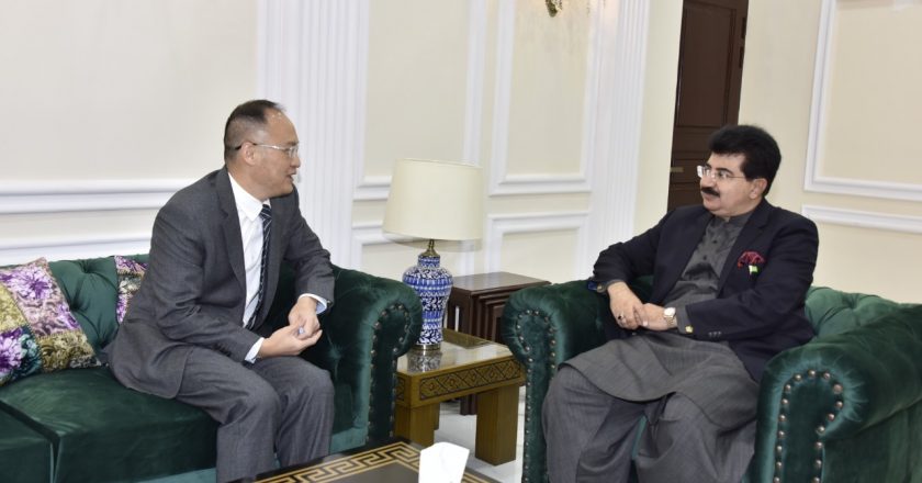 Chinese Ambassador to Pakistan Nong Rong called on Chairman Senate Muhammad Sadiq Sanjrani