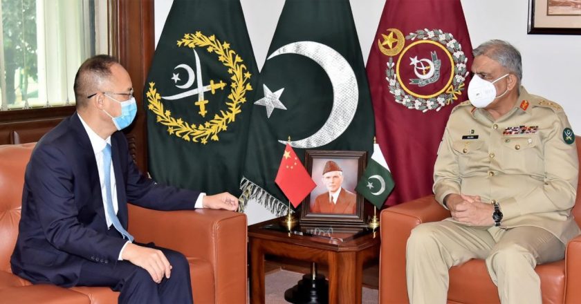 His Excellency Mr Nong Rong, Chinese Ambassador to Pakistan called on General Qamar Javed Bajwa, Chief of Army Staff (COAS) at GHQ