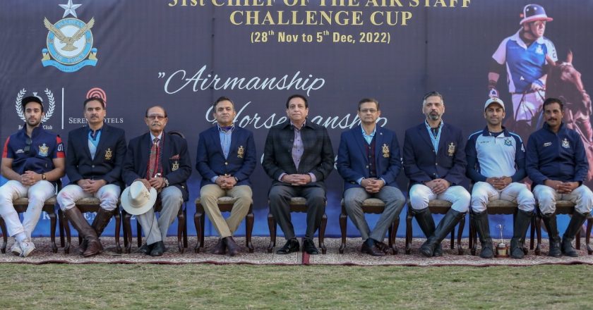 PAF WHITE BAGS THE WINNING TROPHY OF 31ST CAS CHALLENGE CUP POLO TOURNAMENT