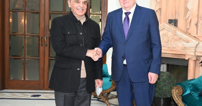A delegation led by the Russian Energy Minister Mr. Nikolay Shulginov calls on Prime Minister Muhammad Shehbaz Sharif