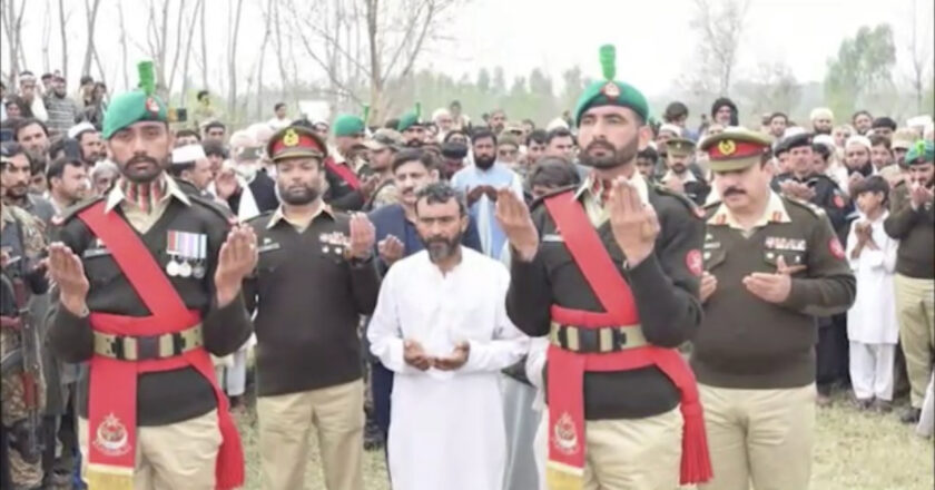 Namaz-e-Janaza of Sepoy Afzal Khan Shaheed and Sepoy Imran Ullah Shaheed were offered at Badar Gah