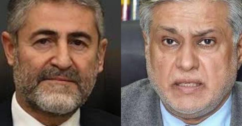 Federal Minister for Finance and Revenue Mohammad Ishaq Dar made a telephone call to Dr. Nureddin Nebati, Minister for Finance and Treasury, Republic of Turkiye