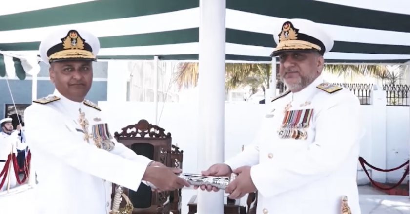 Change of command ceremony of Commander Pakistan Fleet in Pakistan Navy