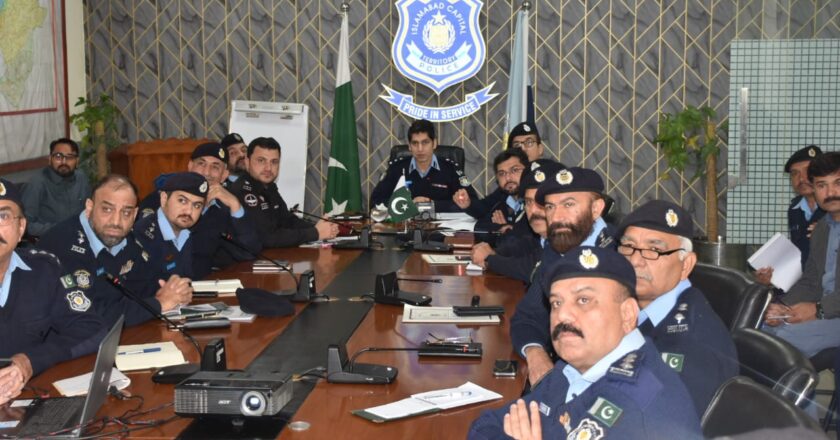 CPO/DIG Operations Syed Shahzad Nadeem Bukhari in an important meeting regarding law and order and security