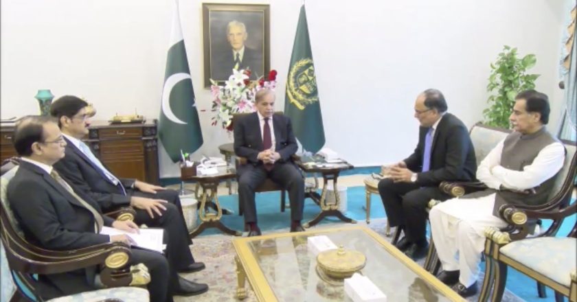Meeting of Sindh Chief Minister Syed Murad Ali Shah with Prime Minister Muhammad Shahbaz Sharif