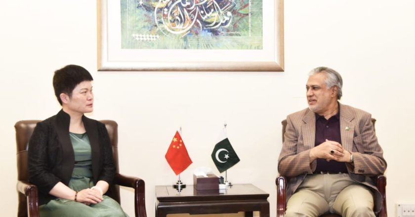 H.E Ms. Pang Chunxue, Charge’d Affairs, Embassy of the People’s Republic of China called on Finance Minister Senator Mohammad Ishaq Dar