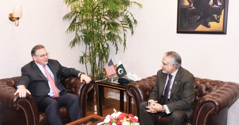 Donald Blome, Ambassador of the United States of America to Pakistan called on Federal Minister for Finance and Revenue Senator