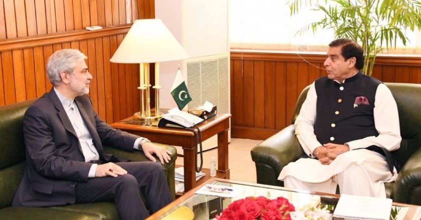 H.E Seyed Mohammad Ali, the Iranian diplomat to Pakistan, made farewell call on Speaker of National Assembly, Raja Pervez Ashraf