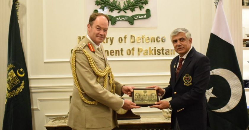 British Army Chief of the General Staff Gen Sir Patrick Nicholas called on Secretary Defence Lt Gen (Retd) Hamood uz Zaman Khan