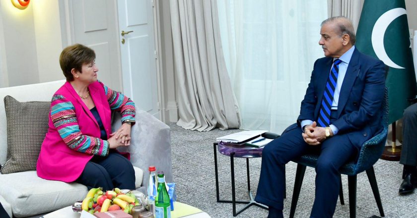 Prime Minister Muhammad Shehbaz Sharif meets IMF Managing Director Kristalina Georgieva