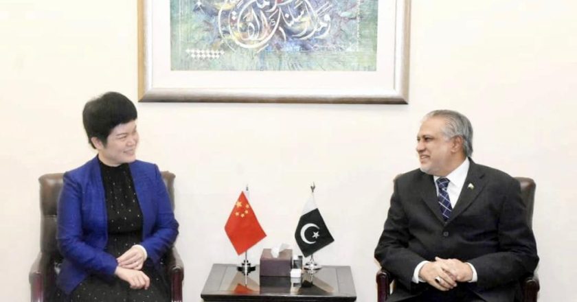 H.E Ms. Pang Chunxue, Charge’d Affairs, Embassy of the People’s Republic of China, called on Finance Minister Senator Mohammad Ishaq Dar