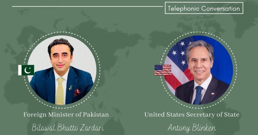 U.S. Secretary of State Calls the Foreign Minister Bilawal Bhutto Zardari
