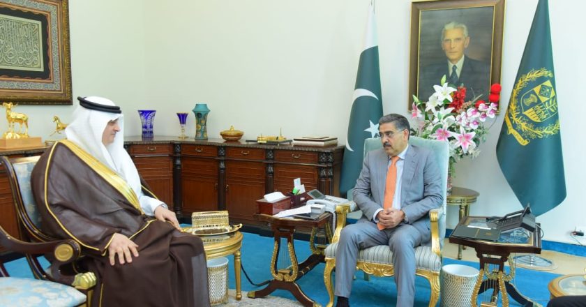 Saudi Ambassador Calls on the Caretaker Prime Minister