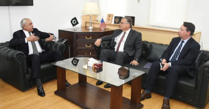 Federal Caretaker Minister for Communications, Railways, and Maritime Affairs Mr. Shahid Ashraf Tarar hosted a meeting with American Ambassador H.E. Donald Blome