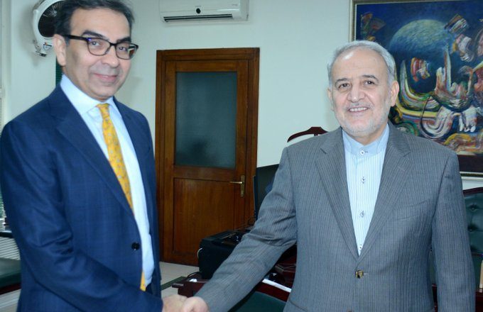 Ambassador of the Islamic Republic of Iran to Pakistan H.E. Dr. Reza Amiri Moghaddam called on Caretaker Federal Minister for Power and Petroleum Muhammad Ali