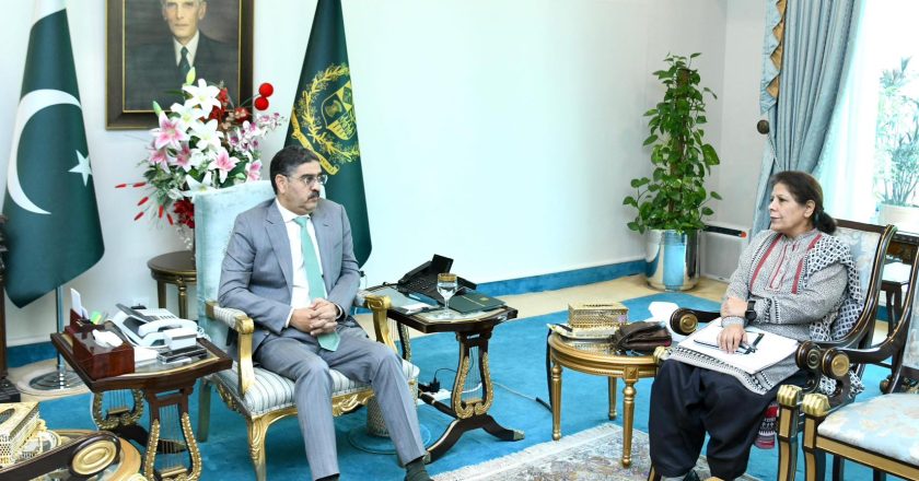 Caretaker Finance Minister Dr Shamshad Akhtar meeting with Caretaker Prime Minister Anwar ul Haq Kakar