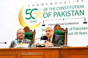 *IPS-FJWU hold two-day conference on 50 Years of the Constitution of Pakistan*

 *Stakeholders urged to harmonize differences post-18th amendment* 

Islamabad, 19 October: Harmonizing post-18th amendment scenario among federating units and all constitutional stakeholders, which is marred with differences creating numerous governance challenges, in tandem with ensuring timely elections for democratic continuity, remains indispensable for reconciling and preserving the spirit of the 1973 Constitution of Pakistan for a stable and prosperous future of the country.

This was highlighted by veteran statesmen, jurists, and constitutional experts during the inaugural session of the two-day conference on “The Constitution of Pakistan: Lessons for Next 50 Years” co-organized by the Institute of Policy Studies (IPS), Islamabad, and Fatima Jinnah Women University (FJWU), Rawalpindi.

The conference was addressed, among others, by Justice Jawad Hassan, Judge, Lahore High Court, Khalid Rahman, chairman, IPS, Muhammad Akram Shaikh, senior advocate, Supreme Court of Pakistan, Hamid Khan, senior advocate, Supreme Court of Pakistan & author, Haroon-ur-Rashid, vice chairman, Pakistan Bar Council, Ahmer Bilal Soofi, senior advocate, Supreme Court of Pakistan & former federal minister of law, Riffat Inam But, secretary, Law & Justice Commission of Pakistan, Justice Dr Syed Muhammad Anwer, Federal Shariat Court, Dr Tamara Sonn, Georgetown University, Washington DC, Barrister Zafarullah Khan, senior advocate, Supreme Court of Pakistan & former special assistant to PM on law, Ambassador (r) Syed Abrar Hussain, vice chairman, IPS and Professor Dr Fakhr-Ul-Islam, advisor research IPS and former DG, Pakistan Study Centre, University of Peshawar.

“Pakistan's constitution is one of the best,” remarked Justice Jawad Hassan in his speech as the chief guest of the inaugural session.

He noted that the strength of the constitution is rooted in the will and empowerment of people as enshrined in various articles such as Article 4, ‘the protection of the law’ as the right of the individual, Article 5, the obedience of constitution as ‘the inviolable obligation of every citizen,’ and Article 189, decisions of Supreme Court are binding on other courts.

He further said that, as a guardian of justice and democracy, the 1973 Constitution continues to evolve and adapt to the needs of the nation, and through the role of the judiciary, ensures its people remain empowered and protected.

Khalid Rahman talked about the empowerment of people as a prerequisite to governance. He said that the struggle for empowerment should be against elites and for that education and political awareness must be embedded in national life.

Ahmer Bilal, in his keynote speech, maintained that Pakistan’s constitution serves as a finely balanced institution that united four provincial units and all other diverse groups and regions of the country. This consensus, followed by voluntary following, is an achievement.

However, new challenges emerged after the 18th amendment, emphasizing the need for a more comprehensive and dedicated approach to its enforcement. To address this issue and ensure the continued integrity of the constitution, he stressed that concerted efforts are required to make the 18th amendment work effectively.

Following the inaugural, three sessions were held on three major themes: ‘Constitution and National Integration,’ ‘Democracy and Public Representation,’ and ‘Operationalizing the Constitution: The Role of Executive’, in which multi-disciplinary researchers from more than eight national and three international universities presented 25 papers on various research topics related to the constitution.

Senior statesmen, and constitutional and legal experts addressing the sessions emphasized that providing protection and benefit of fundamental rights through state policies and rules are guarantees for national integration. However, there is a need to make procedural rules to ensure the protection that the law provides. Equally significant is social inclusion in national integration and the consideration of the societal implications of decisions in light of fundamental rights and Principles of Policies.

Furthermore, to ensure the efficient operationalization of the constitution, integration, and the rule of law, state institutions, and executive authorities must practice within their limits as delegated by the constitution.

The speakers also emphasized the importance of the constitution with regard to international relations as it sets the policy guidelines and direction for treaties, agreements, and foreign policy. This is especially important in today’s highly polarized