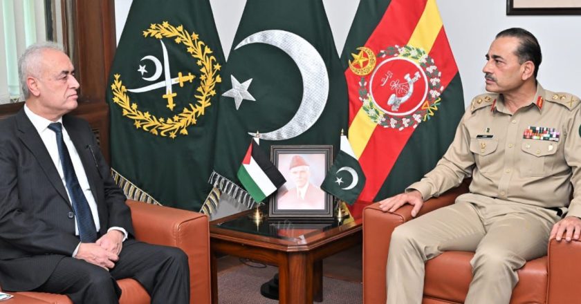 General Syed Asim Munir, NI(M), Chief of Army Staff (COAS) met the Ambassador of Palestine to Pakistan