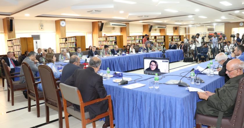 Azad Jammu and Kashmir Prime Minister Chaudhry Anwar ul Haq meeting with Acting Planning Minister Sami Saeed