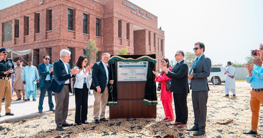 U.S. Ambassador to Pakistan Donald Blome at the Inauguration of Government High School Adam Khan Panhwar Jacobabad