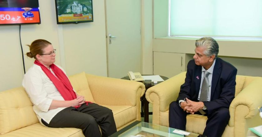 Meeting of the Political Consul of the British High Commission Miss Zoe Ware with the Caretaker Federal Minister of Information Murtaza Solangi