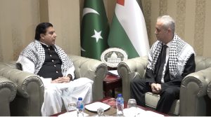 Speaker National Assembly Raja Pervez Ashraf visits Palestine Embassy in Islamabad