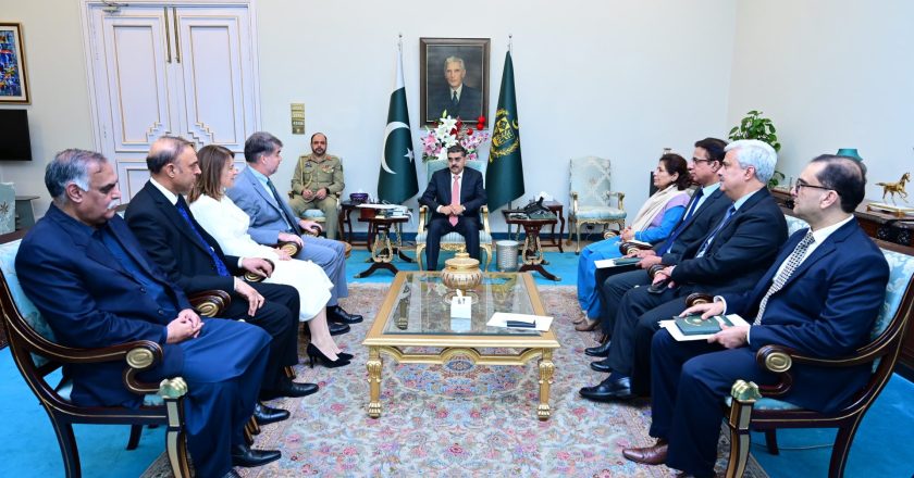 IMF Mission Chief for Pakistan Mr Nathan Porter and IMF Resident Representative for Pakistan Ms Esther Perez Tuiz called on the Caretaker Prime Minister Anwaar-ul-Haq Kakar