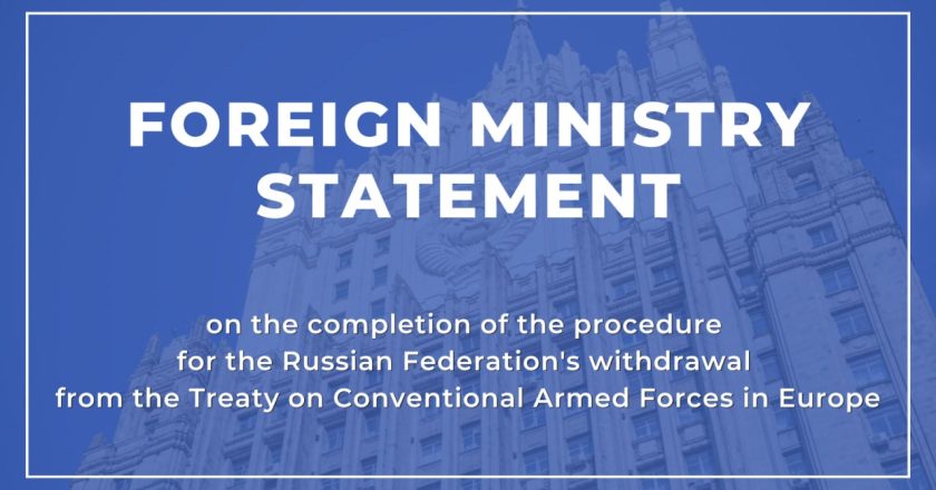 Russian Federation’s withdrawal from the Treaty on Conventional Armed Forces in Europe