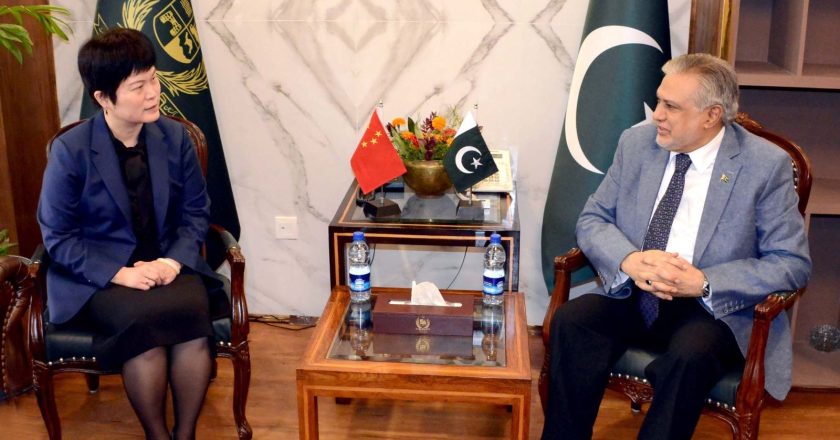 CHARGE D’AFFAIRES, EMBASSY OF THE PEOPLE’S REPUBLIC OF CHINA, H.E. PANG CHUNXUE CALLED ON THE LEADER OF THE HOUSE, SENATOR MOHAMMAD ISHAQ DAR, AT PARLIAMENT HOUSE