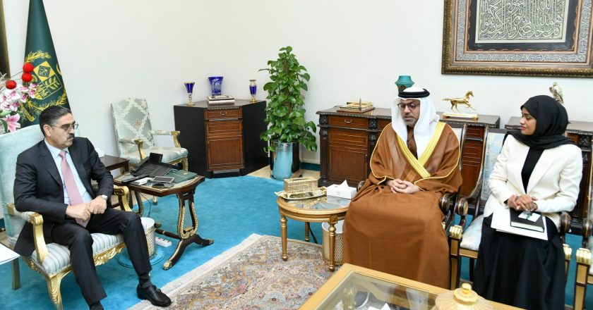 Ambassador of UAE to Pakistan Hamad Obaid Ibrahim Salem Al-Zaabi called on caretaker Prime Minister Anwaar-ul-Haq Kakar