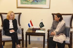 Ambassador of Netherlands, H.E. Mrs. Henny De Vries, called on Caretaker Federal Minister for Finance, Revenue & Economic Affairs Dr. Shamshad Akhtar 