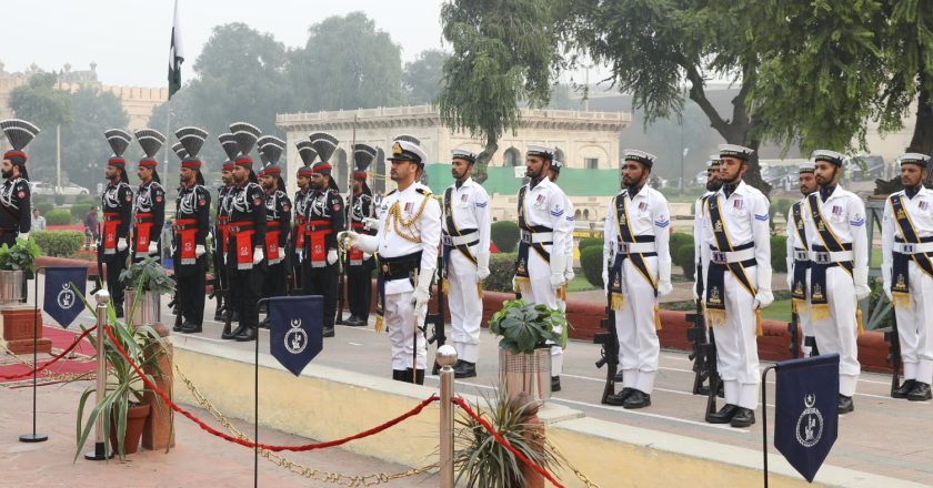 PAKISTAN NAVY ASSUMES GUARD DUTIES AT MAUSOLEUM OF ALLAMA MUHAMMAD IQBAL