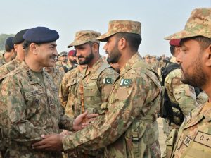 *ISPR*
*Rawalpindi, 2 December, 2023:*

General Syed Asim Munir, NI (M), Chief of Army Staff (COAS) visited troops at Khairpur Tamewali (KPT) to witness Field Exercise of Bahawalpur Corps.

COAS was briefed about Field Exercise, aimed at enhancing professional skills at various tiers and battlefield procedures required to meet future challenges in operational environment.

COAS witnessed integrated fire and battle maneuvers of various elements, including Armour, Mechanized Infantry, Artillery, Air Defense, Anti-Tank Guided Missiles (ATGMs) duly supported by Pakistan Air Force (PAF) and Combat Aviation.

Later, COAS interacted with troops participating in the exercise. 

COAS appreciated the training standards, operational preparedness and high morale of officers and troops. COAS directed troops to keep serving the nation with traditional zeal and passion under all circumstances. 

“We are cognizant of the challenges and with the support of the nation we are prepared to thwart any nefarious designs of the enemies of Pakistan”, COAS emphasized. 

“Pakistan Army is fully prepared to defend territorial integrity and sovereignty of Pakistan against all odds. Pakistan Armed Forces are focused on defending the frontiers of motherland against full spectrum of threat and with the support of the nation, Armed Forces will defeat the enemies of Pakistan, InshaAllah, COAS concluded.

Earlier, on arrival, COAS was received by Commander Bahawalpur Corps. The Pakistan Times