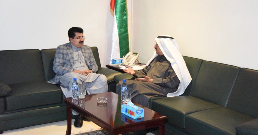 A delegation led by Chairman Senate Muhammad Sadiq Sanjrani paid a visit to the Kuwait Embassy in Islamabad