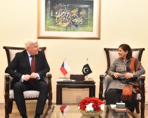 Ladislav Steinhübel, Ambassador of the Czech Republic to Pakistan called on Caretaker Federal Minister for Finance, Revenue, and Economic Affairs