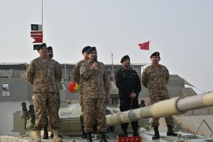 *ISPR*
*Rawalpindi, 2 December, 2023:*

General Syed Asim Munir, NI (M), Chief of Army Staff (COAS) visited troops at Khairpur Tamewali (KPT) to witness Field Exercise of Bahawalpur Corps.

COAS was briefed about Field Exercise, aimed at enhancing professional skills at various tiers and battlefield procedures required to meet future challenges in operational environment.

COAS witnessed integrated fire and battle maneuvers of various elements, including Armour, Mechanized Infantry, Artillery, Air Defense, Anti-Tank Guided Missiles (ATGMs) duly supported by Pakistan Air Force (PAF) and Combat Aviation.

Later, COAS interacted with troops participating in the exercise. 

COAS appreciated the training standards, operational preparedness and high morale of officers and troops. COAS directed troops to keep serving the nation with traditional zeal and passion under all circumstances. 

“We are cognizant of the challenges and with the support of the nation we are prepared to thwart any nefarious designs of the enemies of Pakistan”, COAS emphasized. 

“Pakistan Army is fully prepared to defend territorial integrity and sovereignty of Pakistan against all odds. Pakistan Armed Forces are focused on defending the frontiers of motherland against full spectrum of threat and with the support of the nation, Armed Forces will defeat the enemies of Pakistan, InshaAllah, COAS concluded.

Earlier, on arrival, COAS was received by Commander Bahawalpur Corps.