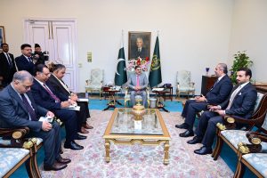 Ambassador of Qatar Calls on the Caretaker Prime Minister