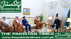 Meeting with Saudi Arabia's Minister of Defence and Prime Minister Muhammad Shahbaz Sharif Prince Khalid bin Salman bin Abdulaziz Al Saud, His Honour