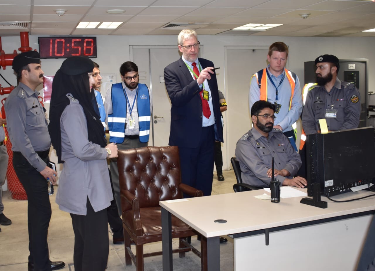 DfT Team Members are the Mr. Abdul Ghaffar, Mr. Andrew Shrives, Mr. Daniel Padgett, Nasir Mahmood. The DfT team members came at airport at about 0615 hrs and visited B-6 Lounge to observe UK Additional Measures for British Airways Flight BA-260, following which the team visited Apron for observing Aircraft Protection measures. Later, the DfT team assessed security measures at baggage makeup area, BHS SOR, BHS Reconciliation Room and gate measures at entries of the said location. Subsequently, the team visited CCTV room where they observed CCTV archive footage for screening of airport supplies. The team then visited Pass Section for a briefing about Airport ID and Vehicle Passes issuance procedures. On the second day of 23rd May 2024, the DfT team members arrived at airport at about 0646 hrs and visited Dom Staff gate level-l to observe staff screening measures. Later, the team observed security measures at FoH (Int'l Hold Baggage Counter) and CSA (Int'l Hand Baggage Counter). Subsequently, the DfT team visited Catering Gate to observe security measures at the said Vehicle Check Point. In the end, the team visited CSO office for debriefing meeting. During the visit, DD Ops IIAP Jawad Ijaz, HQ ASF Quality Control Team members DD Shahmir Rinchen and AD Tahir Baloch accompanied DFT team through out the inspection The Pakistan Times 