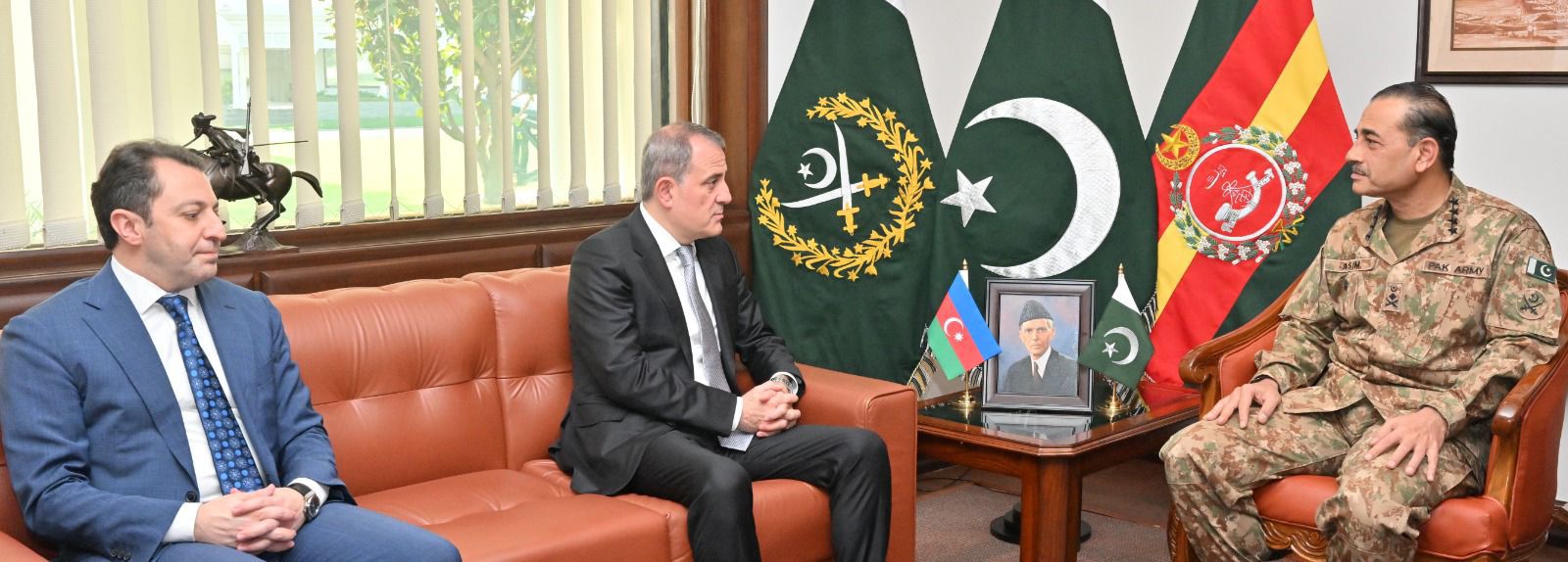 The Foreign Minister of Azerbaijan, Jeyhun Bayramov, called on General Syed Asim Munir, NI (M), Chief of Army Staff (COAS), at the General Headquarters (GHQ). The Pakistan Times