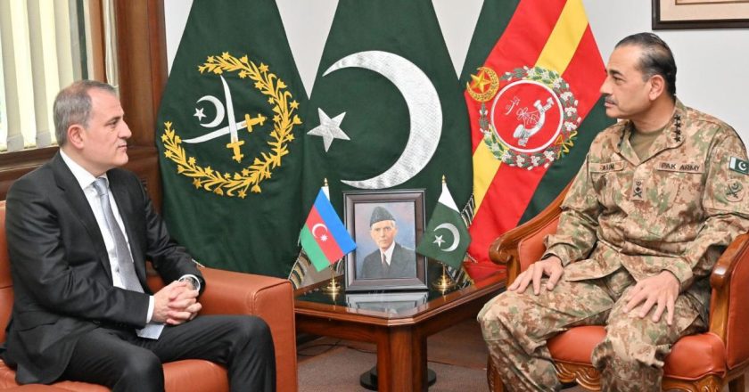 The Foreign Minister of Azerbaijan, Jeyhun Bayramov, called on General Syed Asim Munir, NI (M), Chief of Army Staff (COAS), at the General Headquarters (GHQ).