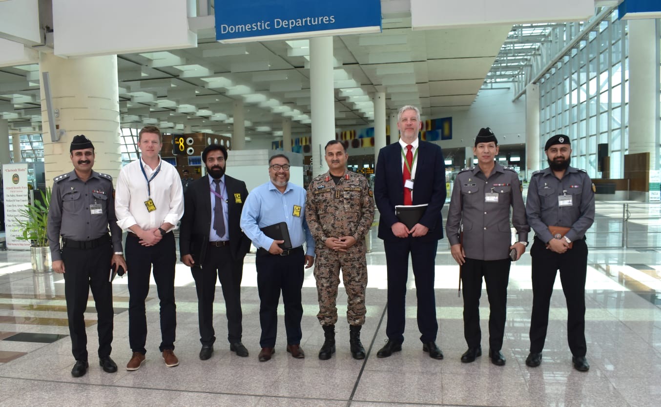 DfT Team Members are the Mr. Abdul Ghaffar, Mr. Andrew Shrives, Mr. Daniel Padgett, Nasir Mahmood. The DfT team members came at airport at about 0615 hrs and visited B-6 Lounge to observe UK Additional Measures for British Airways Flight BA-260, following which the team visited Apron for observing Aircraft Protection measures. Later, the DfT team assessed security measures at baggage makeup area, BHS SOR, BHS Reconciliation Room and gate measures at entries of the said location. Subsequently, the team visited CCTV room where they observed CCTV archive footage for screening of airport supplies. The team then visited Pass Section for a briefing about Airport ID and Vehicle Passes issuance procedures. On the second day of 23rd May 2024, the DfT team members arrived at airport at about 0646 hrs and visited Dom Staff gate level-l to observe staff screening measures. Later, the team observed security measures at FoH (Int'l Hold Baggage Counter) and CSA (Int'l Hand Baggage Counter). Subsequently, the DfT team visited Catering Gate to observe security measures at the said Vehicle Check Point. In the end, the team visited CSO office for debriefing meeting. During the visit, DD Ops IIAP Jawad Ijaz, HQ ASF Quality Control Team members DD Shahmir Rinchen and AD Tahir Baloch accompanied DFT team through out the inspection The Pakistan Times 