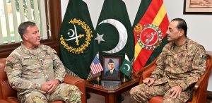 General Michael Erik Kurilla, Commander United States (US) CENTCOM meeting with General Syed Asim Munir, NI (M), COAS