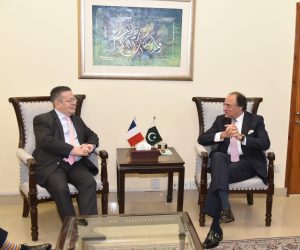 Ambassador of France meets the Minister for Finance and Revenue Muhammad Aurangzeb
