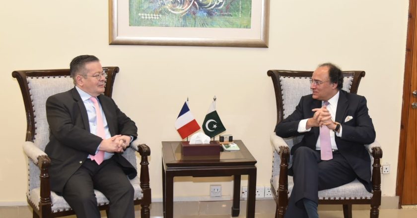 Ambassador of France meets the Minister for Finance and Revenue Muhammad Aurangzeb