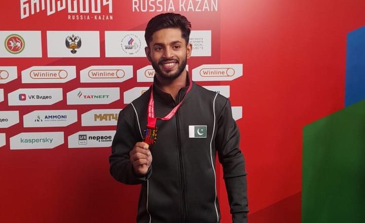 Pakistan wins First Gold Medal in the Weightlifting event of BRICS Games being held at Kazan city of Rusia.