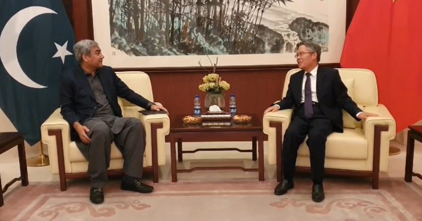 Federal Interior Minister Mohsin Naqvi meeting with Chinese Ambassador Jiang Zedong