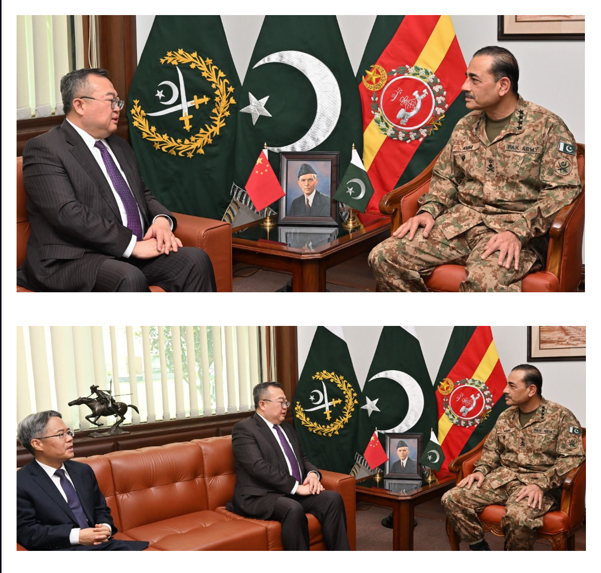 *ISPR*
*RAWALPINDI, 21 June, 2024*

His Excellency Mr. Liu Jianchao, Minister of the International Department of the Central Committee of the Communist Party of China (IDCPC), met General Syed Asim Munir, NI (M), Chief of Army Staff (COAS), at General Headquarters today. 

During the meeting, both discussed matters of mutual interest, including regional peace and stability, and reviewed progress on the China-Pakistan Economic Corridor (CPEC). 

The COAS reaffirmed Pakistan's unwavering commitment to the strategic partnership with China and pledged full support for the successful implementation of CPEC, a flagship project of China's Belt and Road Initiative (BRI). 

Mr. Liu Jianchao highlighted that he is visiting Pakistan as a follow up of the successful meetings between the leadership of the two countries in China. He emphasized the significance of the longstanding brotherly relations between the two nations and expressed satisfaction with the progress achieved on CPEC, reiterating China's commitment to its timely completion. The visiting dignitary also commended Pakistan's efforts in maintaining regional peace and stability, acknowledging the support of the Pakistan Armed Forces in providing security to Chinese nationals and projects in Pakistan.
The Pakistan Times
