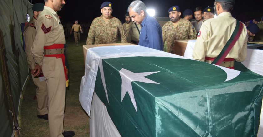 Federal Minister for Interior and Anti-Norcotics Mohsin Naqvi Attends Nimaz-e-Janaza of ANF Martyrs in Jhelum Cantt