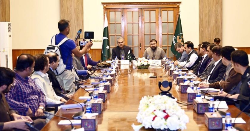 Interior Minister Mohsin Naqvi along with Chief Minister Balochistan chairing an important law and order meeting in Quetta
